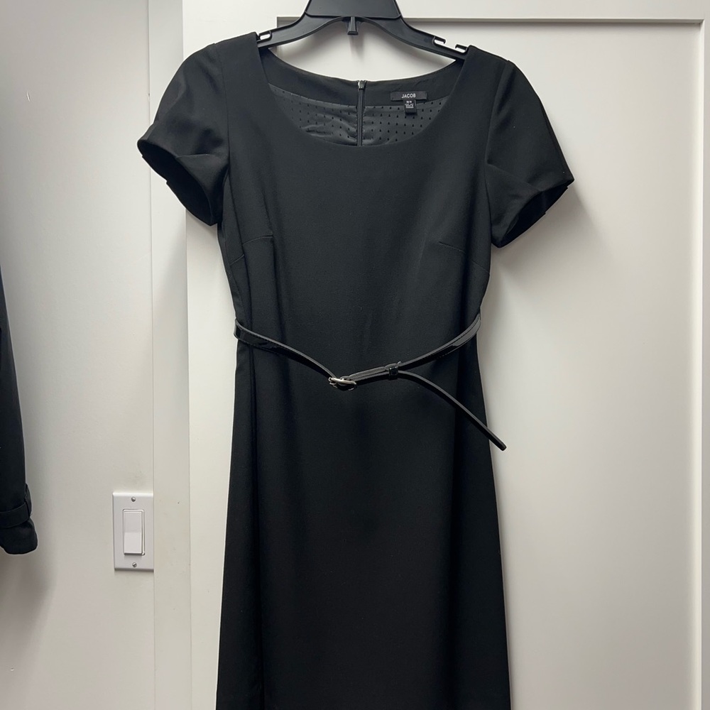 Jacob Black Midi Dress with Belt
